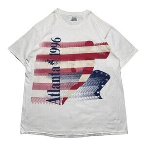 Vintage Champion Olympics Shirt Men's L Distressed Atlanta 1996 Team USA